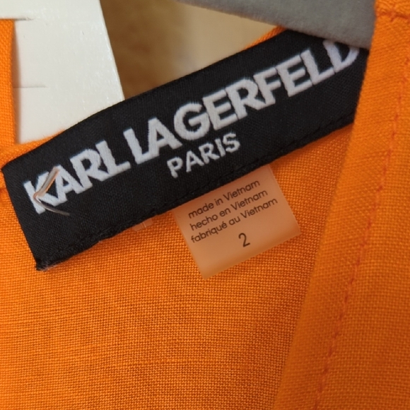 Karl Lagerfeld Vibrant Orange Midi Dress - Picture 2 of 5